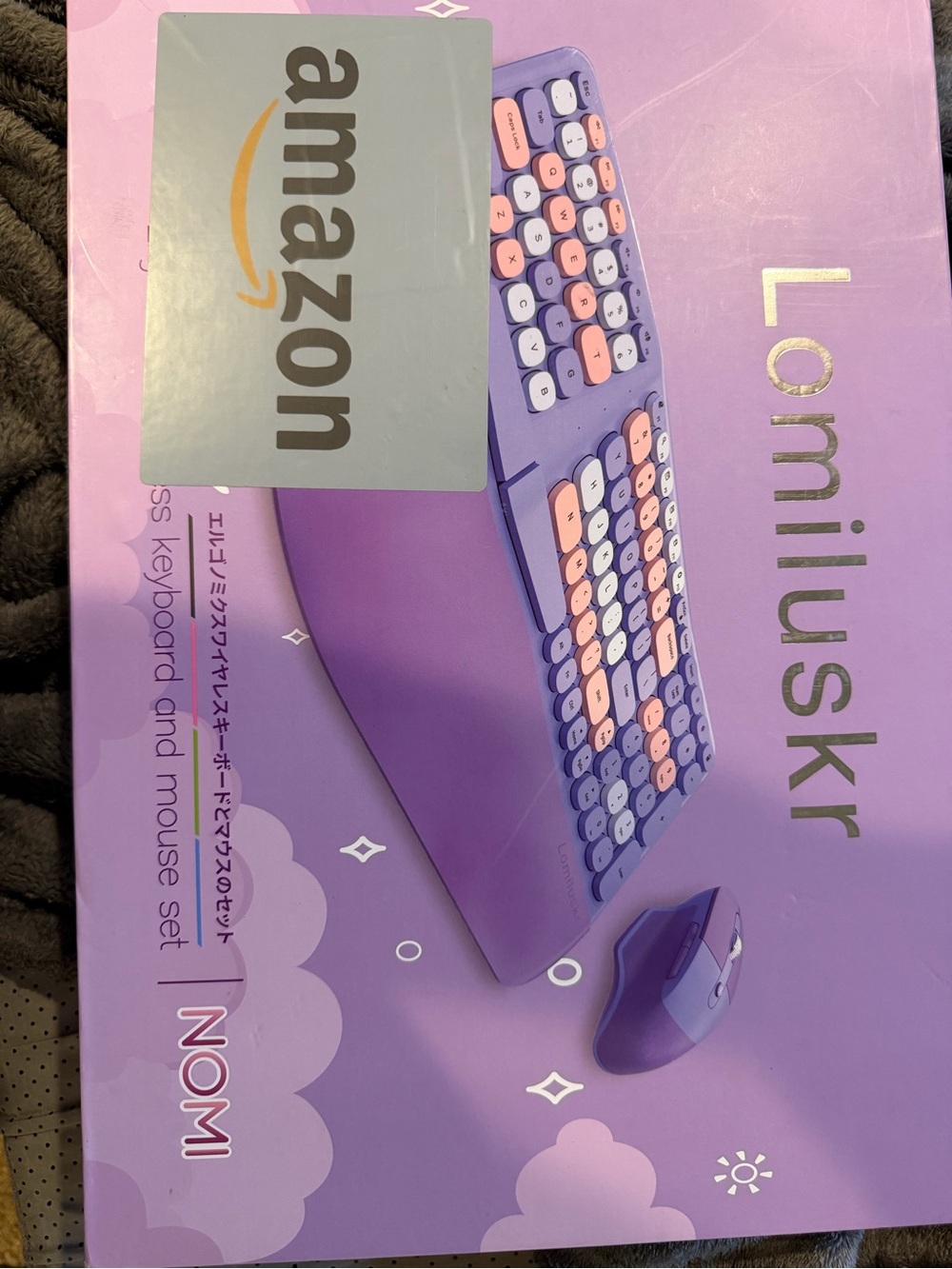 Lomilulskr Nomi Wireless Keyboard & Mouse Set in Lavender/Pastel